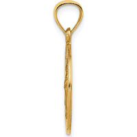 14K Yellow Gold Hollow St. Raphael Medal Round Pendant - Polished & Satin Finish by Oro Pregiato