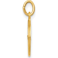 14K Yellow Gold Holy Communion Round Charm with Polished and Satin Finish - 16mm Diameter by Oro Pregiato
