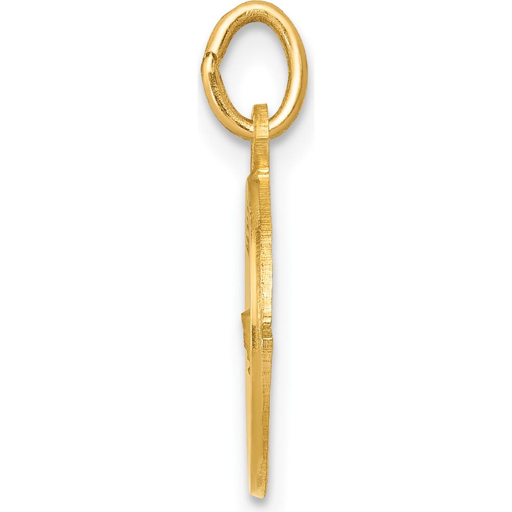 14K Yellow Gold Holy Communion Round Charm with Polished and Satin Finish - 16mm Diameter by Oro Pregiato