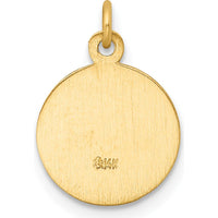 14K Yellow Gold Holy Communion Round Charm with Polished and Satin Finish - 16mm Diameter by Oro Pregiato