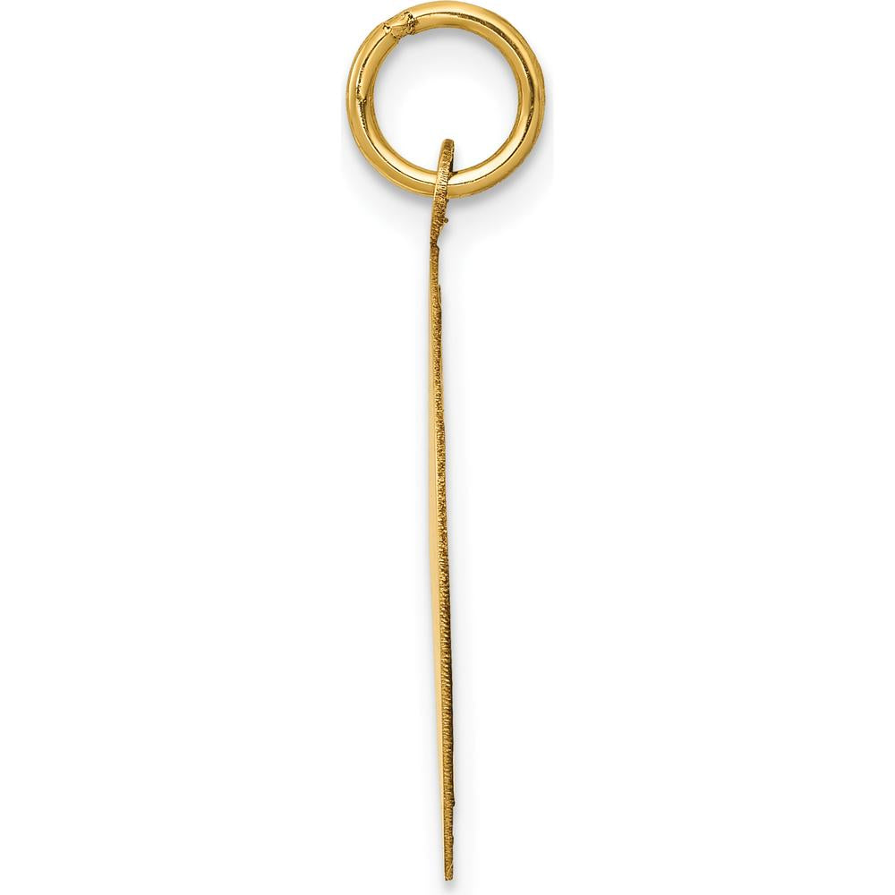 14K Yellow Gold Holy Communion Round Pendant with Diamond-Cut Edge - Polished and Satin Finish by Oro Pregiato