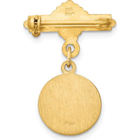 14K Yellow Gold Holy Family Medal Pin with Polished and Satin Finish by Oro Pregiato