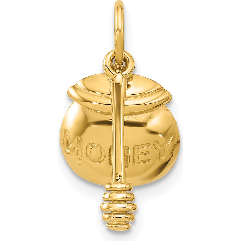 14K Yellow Gold HONEY Pot with Dipper Charm - 22mm Length by Oro Pregiato