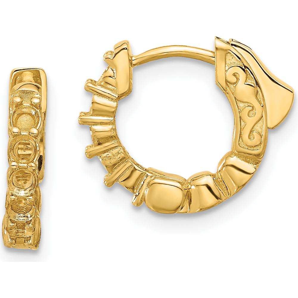 14K Yellow Gold Hoop Earring Mountings with Safety Clasp - 2.25mm Width by Oro Pregiato