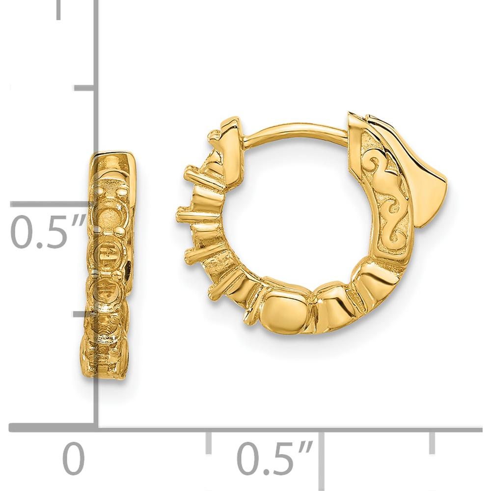 14K Yellow Gold Hoop Earring Mountings with Safety Clasp - 2.25mm Width by Oro Pregiato