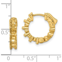 14K Yellow Gold Hoop Earrings with Safety Clasp - 16.2mm Length, 3.5mm Width by Oro Pregiato