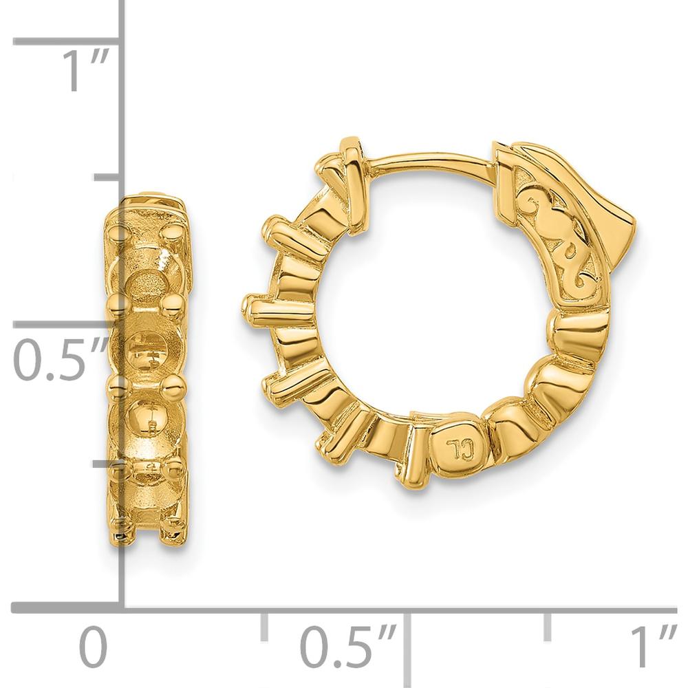 14K Yellow Gold Hoop Earrings with Safety Clasp - 16.2mm Length, 3.5mm Width by Oro Pregiato