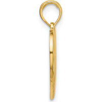 14K Yellow Gold HOPE Heart Charm Pendant - Polished Finish by Oro Pregiato