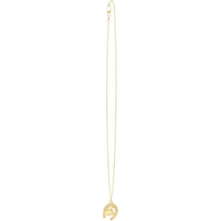 14K Yellow Gold Horse & Horseshoe Pendant on 18" Chain - Polished Finish by Orozza Fine Jewelry
