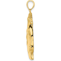 14K Yellow Gold Horse Head Pendant Charm with Textured Mane by Oro Pregiato
