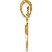 14K Yellow Gold Horse Pendant with Textured Design - 19mm Length by Oro Pregiato