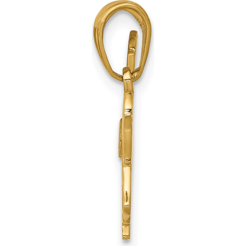 14K Yellow Gold Horse Pendant with Textured Design - 19mm Length by Oro Pregiato