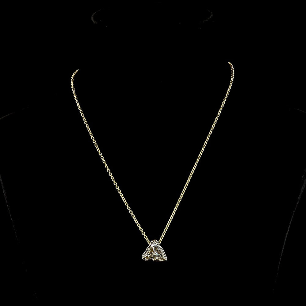 14K Yellow Gold Horse Shape Solitaire Pendant with Bezel Set 6.08 Carat Lab Grown Diamond - E-F Color VS1 Clarity - Covaloro Fine Jewelry