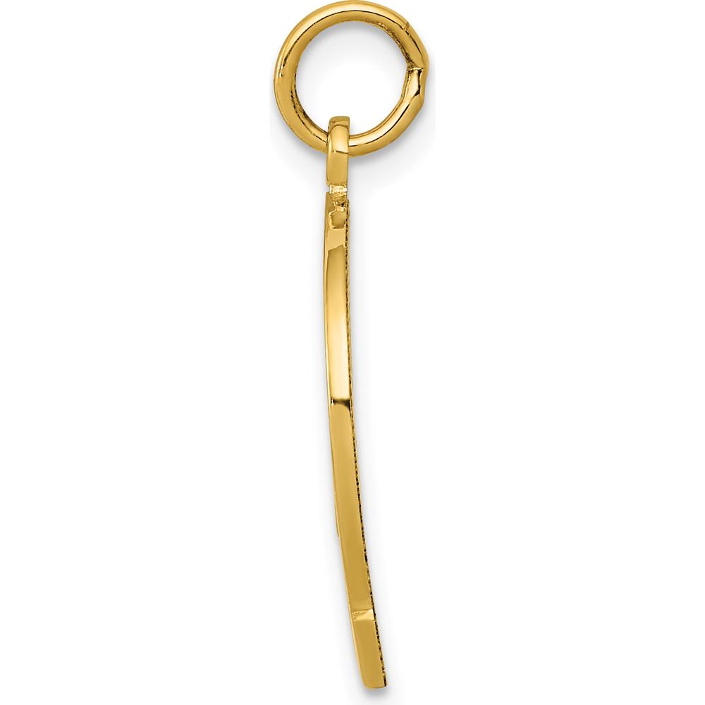 14K Yellow Gold Horseshoe Pendant Charm - Polished and Textured Design by Oro Pregiato