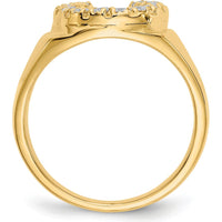 14K Yellow Gold Horseshoe Ring with 16 Prong-Set Round Diamonds - 0.45 Carat Total Diamond Weight by Monteluci Fine Jewelry