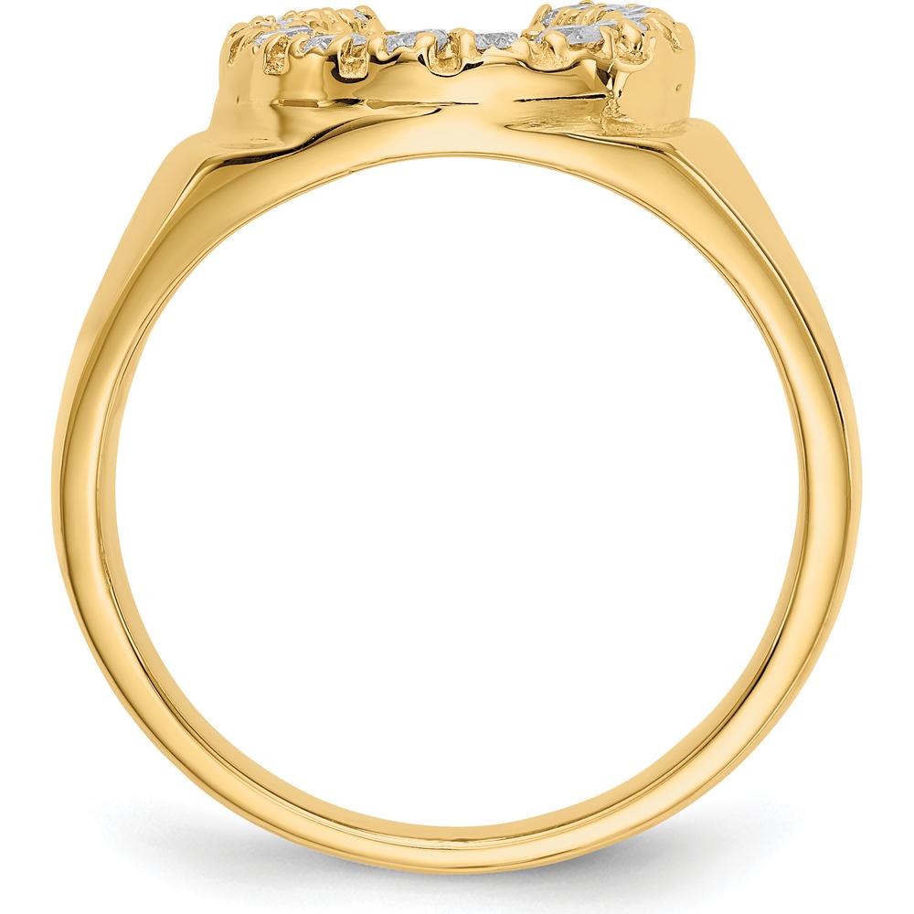 14K Yellow Gold Horseshoe Ring with 16 Prong-Set Round Diamonds - 0.45 Carat Total Diamond Weight by Monteluci Fine Jewelry