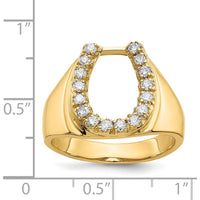 14K Yellow Gold Horseshoe Ring with 16 Prong-Set Round Diamonds - 0.45 Carat Total Diamond Weight by Monteluci Fine Jewelry