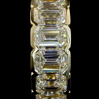 14K Yellow Gold Huggie Earrings with 12 Half Bezel Set Emerald Cut Lab Diamonds - 2.05 Carat Total Diamond Weight - Covaloro Fine Jewelry