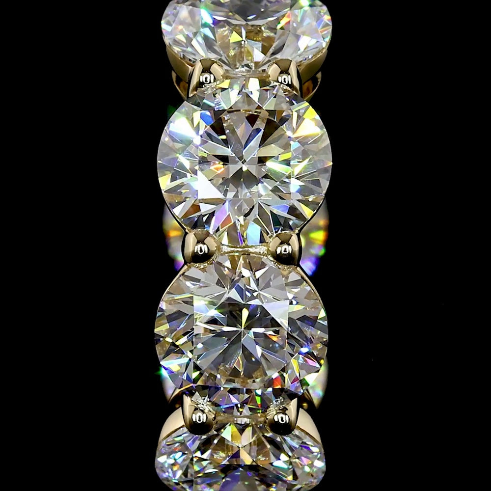 14K Yellow Gold Huggie Earrings with 12 Round Brilliant Cut Lab Diamonds - 5.00 Carat Total Weight, E-F Color VS Clarity - Covaloro Fine Jewelry