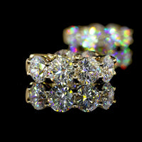 14K Yellow Gold Huggie Earrings with 12 Round Brilliant Cut Lab Diamonds - 5.00 Carat Total Weight, E-F Color VS Clarity - Covaloro Fine Jewelry