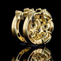 14K Yellow Gold Huggie Earrings with 6 Brilliant Round Lab-Grown Diamonds - 4.46 Carat Total Diamond Weight - Covaloro Fine Jewelry