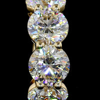 14K Yellow Gold Huggie Earrings with 8 Prong Set Round Lab Diamonds - 5.18 Carat Total Diamond Weight - Covaloro Fine Jewelry