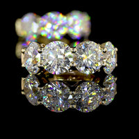 14K Yellow Gold Huggie Earrings with 8 Prong Set Round Lab Diamonds - 5.18 Carat Total Diamond Weight - Covaloro Fine Jewelry