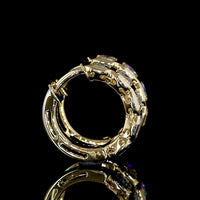 14K Yellow Gold Huggie Earrings with Bezel Set Emerald Cut Lab Diamonds - 1.89 Carats Total Diamond Weight - Covaloro Fine Jewelry