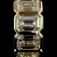 14K Yellow Gold Huggie Earrings with Bezel-Set Emerald Cut Lab Diamonds - 3.45 Carats Total Diamond Weight - Covaloro Fine Jewelry