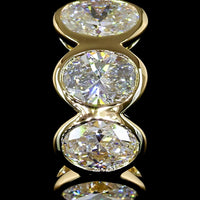 14K Yellow Gold Huggie Earrings with Bezel Set Oval Cut Lab Diamonds - 2.06 Carats Total Diamond Weight - Covaloro Fine Jewelry