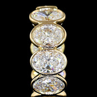 14K Yellow Gold Huggie Earrings with Bezel Set Oval Cut Lab Diamonds - 2.34 Carat Total Diamond Weight - Covaloro Fine Jewelry