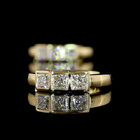 14K Yellow Gold Huggie Earrings with Bezel-Set Princess Cut Lab Diamonds - 0.91 Carat Total Diamond Weight - Covaloro Fine Jewelry