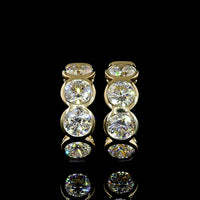 14K Yellow Gold Huggie Earrings with Bezel Set Round Lab Diamonds - 2.08 Carat Total Weight (E-F Color, VS2 Clarity) - Covaloro Fine Jewelry