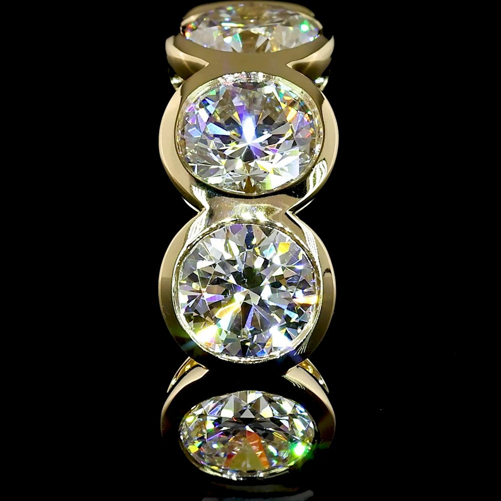 14K Yellow Gold Huggie Earrings with Bezel Set Round Lab Diamonds - 2.08 Carat Total Weight (E-F Color, VS2 Clarity) - Covaloro Fine Jewelry