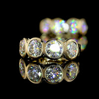 14K Yellow Gold Huggie Earrings with Bezel Set Round Lab Diamonds - 2.08 Carat Total Weight (E-F Color, VS2 Clarity) - Covaloro Fine Jewelry