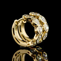 14K Yellow Gold Huggie Earrings with Bezel Set Round Lab Diamonds - 2.53 Carats Total Diamond Weight - Covaloro Fine Jewelry