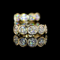 14K Yellow Gold Huggie Earrings with Bezel Set Round Lab Diamonds - 2.53 Carats Total Diamond Weight - Covaloro Fine Jewelry