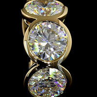 14K Yellow Gold Huggie Earrings with Bezel Set Round Lab Diamonds - 5.07 Carats Total Diamond Weight - Covaloro Fine Jewelry