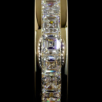 14K Yellow Gold Huggie Earrings with Channel Set Asscher Cut Lab Diamonds - 1.58 Carats Total Diamond Weight (E-F Color, VS Clarity) - Covaloro Fine Jewelry