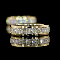 14K Yellow Gold Huggie Earrings with Channel Set Asscher Cut Lab Diamonds - 1.58 Carats Total Diamond Weight (E-F Color, VS Clarity) - Covaloro Fine Jewelry