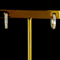 14K Yellow Gold Huggie Earrings with Emerald and Brilliant Cut Lab Diamonds - 0.82 Carat Total Diamond Weight - Covaloro Fine Jewelry