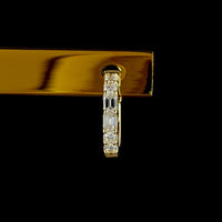 14K Yellow Gold Huggie Earrings with Emerald and Brilliant Cut Lab Diamonds - 0.82 Carat Total Diamond Weight - Covaloro Fine Jewelry