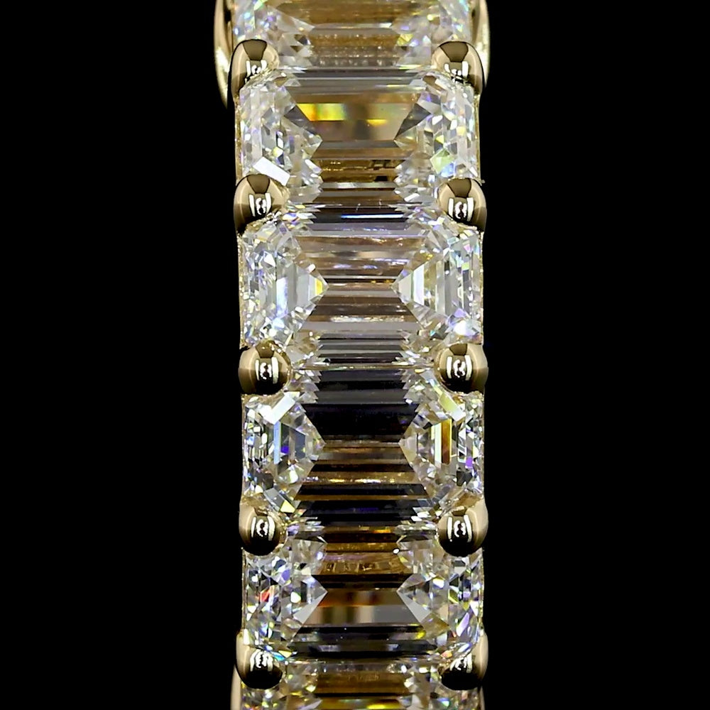 14K Yellow Gold Huggie Earrings with Emerald Cut Lab Diamonds - 12 Stones, 1.99 Carats Total Weight, E-F Color VS Clarity - Covaloro Fine Jewelry