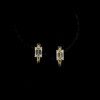 14K Yellow Gold Huggie Earrings with Emerald Cut Lab Diamonds - 2.08 Carat Total Diamond Weight, E-F Color VS1 Clarity - Covaloro Fine Jewelry