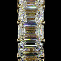 14K Yellow Gold Huggie Earrings with Emerald Cut Lab Diamonds - 5.06 Carat Total Weight, E-F Color, VS Clarity - Covaloro Fine Jewelry