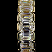 14K Yellow Gold Huggie Earrings with Half Bezel Set Emerald Cut Lab Diamonds - 1.08 Carats Total Diamond Weight - Covaloro Fine Jewelry
