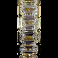 14K Yellow Gold Huggie Earrings with Half Bezel Set Emerald Cut Lab Diamonds - 2.02 Carat Total Weight, E-F Color, VS1 Clarity - Covaloro Fine Jewelry