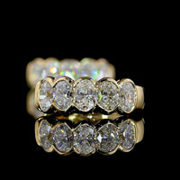 14K Yellow Gold Huggie Earrings with Half Bezel Set Oval Cut Lab Diamonds - 1.10 Carats Total Diamond Weight - Covaloro Fine Jewelry