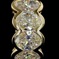 14K Yellow Gold Huggie Earrings with Half Bezel Set Oval Cut Lab Diamonds - 2.09 Carat Total Weight - Covaloro Fine Jewelry
