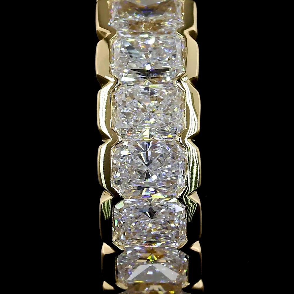 14K Yellow Gold Huggie Earrings with Half-Bezel Set Radiant Cut Lab Diamonds - 1.05 Carats Total Diamond Weight - Covaloro Fine Jewelry